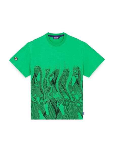 Mesh hemd aus baumwoll Octopus grün