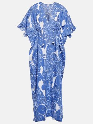 Βαμβακερή μάξι φόρεμα με σχέδιο Eres μπλε