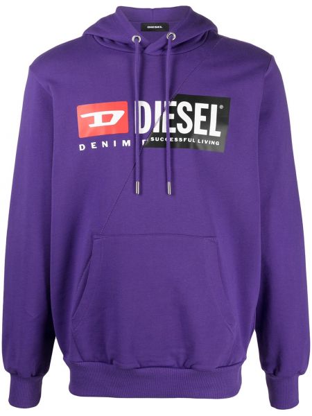 Sudadera con capucha con cordones Diesel violeta