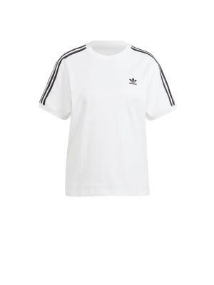 Тениска на райета Adidas Originals бяло