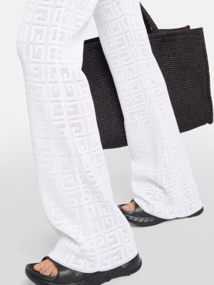 Ravne hlače iz žakarda Givenchy bela