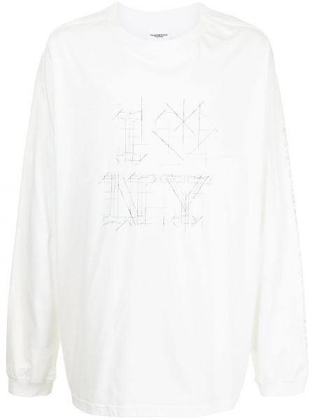 Тениска с дълъг ръкав с принт Takahiromiyashita The Soloist бяло