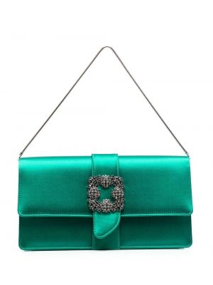 Чанта тип „портмоне“ с катарама Manolo Blahnik зелено