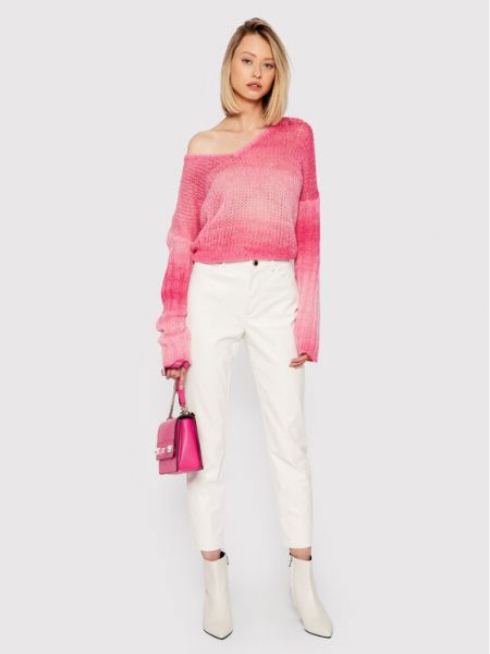 Пуловер свободного кроя Guess розовый