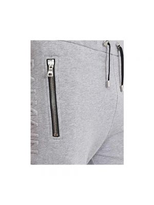 Pantalones cortos con cremallera de algodón con bolsillos Balmain gris