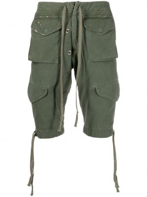 Pantalones cortos cargo con cordones con bolsillos Greg Lauren verde