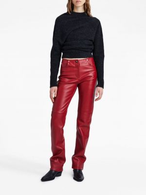 Kožené rovné kalhoty Proenza Schouler červené