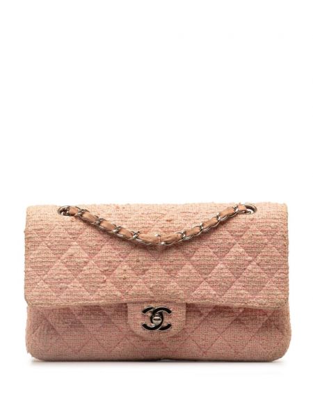 Τσάντα ώμου tweed κλασική Chanel Pre-owned ροζ