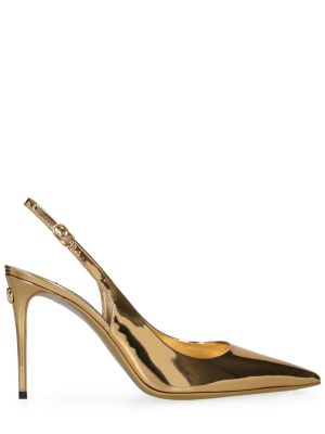 Pantofi din piele Dolce & Gabbana auriu