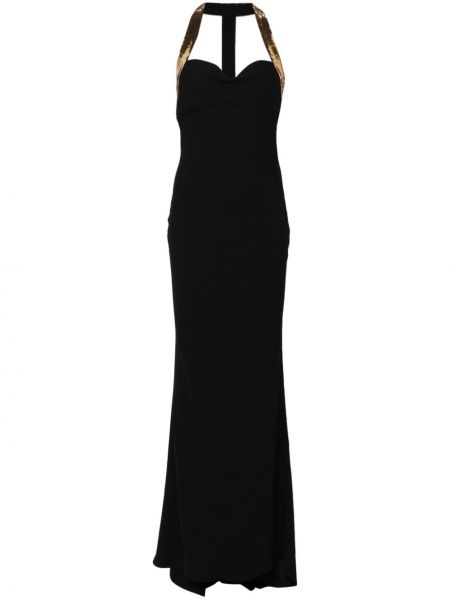 Макси рокля с пайети Moschino черно