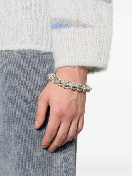 Bracelet à imprimé en cristal Acne Studios argenté