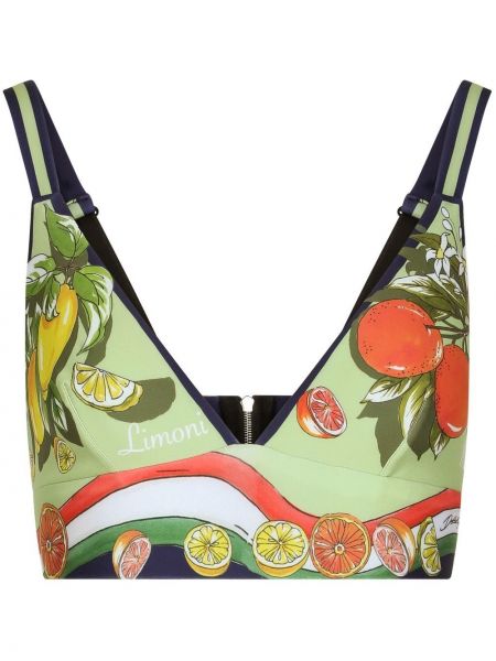 Trykt crop top Dolce & Gabbana grønn