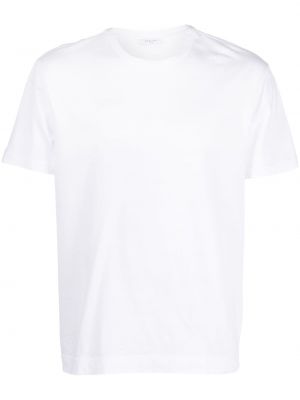 Bavlnené tričko s okrúhlym výstrihom Boglioli biela