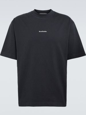 Bavlněné tričko jersey Acne Studios černé