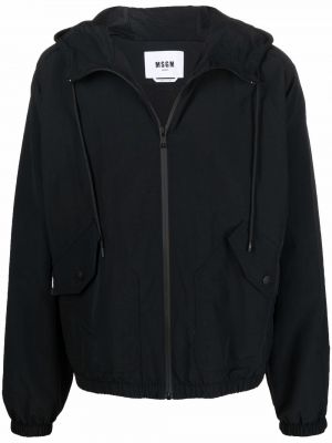 Trykt hette zip lang jakke Msgm svart