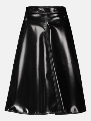 Кожаная юбка из искусственной кожи Moncler Genius черная