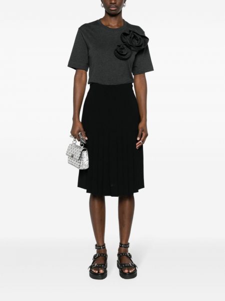 Spódnica wełniana plisowana Chanel Pre-owned czarna