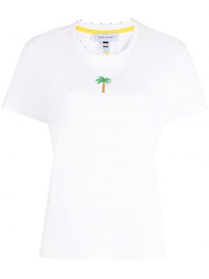 Памучна тениска бродирана Mira Mikati бяло