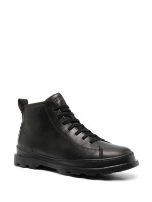 Krajkové kožené šněrovací kotníkové boty Camper černé
