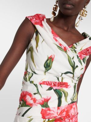 Pamučna haljina s cvjetnim printom Dolce&gabbana