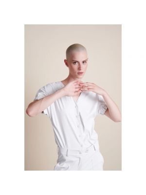 Bluzka skórzana Jane Lushka biała