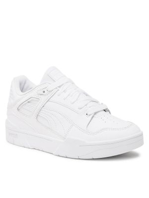 Sneakersy skórzane Puma białe