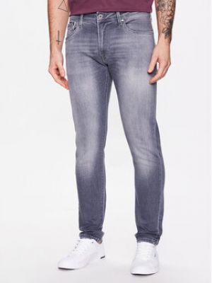Priliehavé džínsy s rovným strihom Pepe Jeans sivá