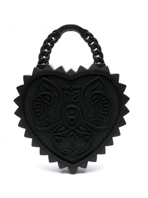 Shopper kabelka se srdcovým vzorem Dsquared2 černá
