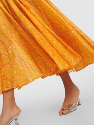 Pamučna maksi haljina s printom Giambattista Valli žuta