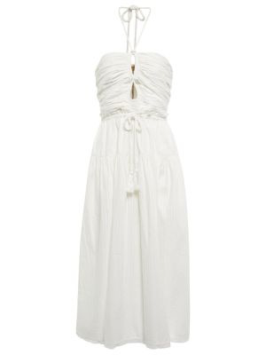 Bavlněné midi šaty Ulla Johnson bílé
