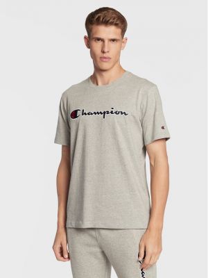 Siuvinėtas marškinėliai Champion pilka