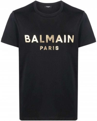 T-shirt mit print Balmain schwarz