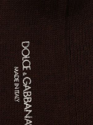 Хлопковые шерстяные носки Dolce & Gabbana коричневые