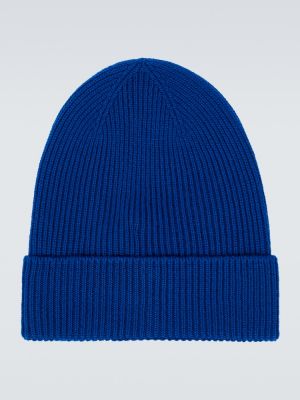 Vlnená čiapka Moncler modrá