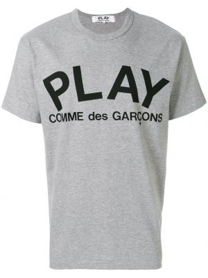 Tričko s potiskem Comme Des Garçons Play šedé