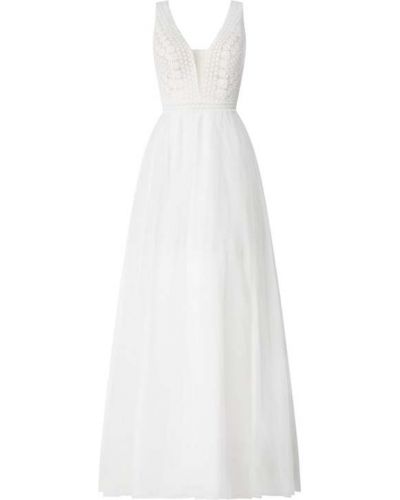 Sukienka na wesele tiulowa Luxuar, biały