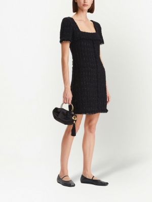 Sukienka mini tweedowa Tory Burch czarna