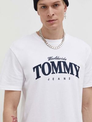 Tricou din bumbac Tommy Jeans alb