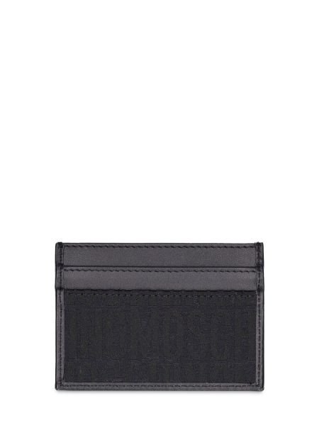 Žakárová peňaženka Moschino čierna