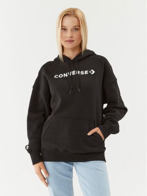 Flisas džemperis su gobtuvu Converse juoda