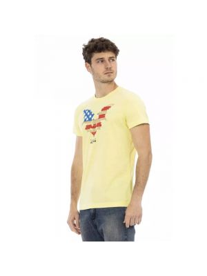 Koszulka z nadrukiem z okrągłym dekoltem Trussardi żółta