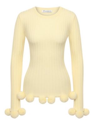 Шерстяной пуловер Jw Anderson желтый