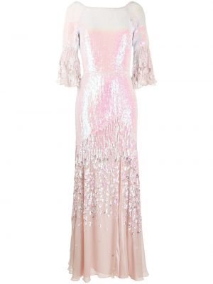 Βραδινό φόρεμα με παγιέτες Temperley London ροζ