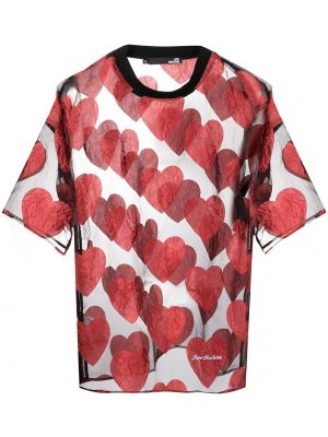 Szív mintás póló nyomtatás Love Moschino fekete