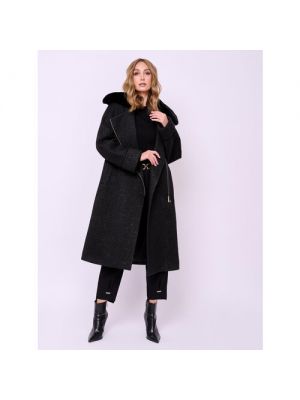 Пальто Franco Vello, демисезон/зима, силуэт прямой, удлиненное, 42 черный
