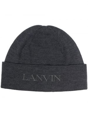 Вълнена шапка бродирана Lanvin сиво
