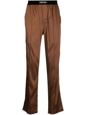 Pantaloni di raso Tom Ford marrone