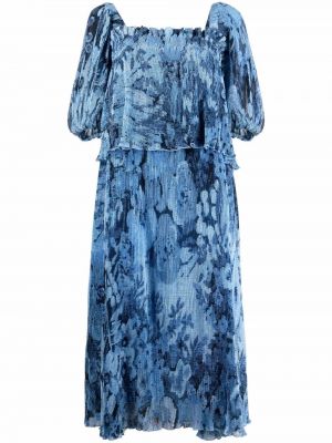 Φλοράλ φόρεμα με σχέδιο Ganni μπλε