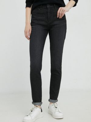 Skinny džíny s vysokým pasem Wrangler černé