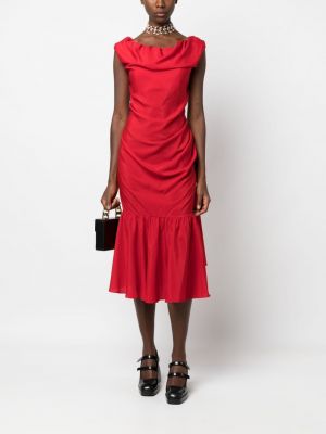 Drapované midi šaty Vivienne Westwood červené
